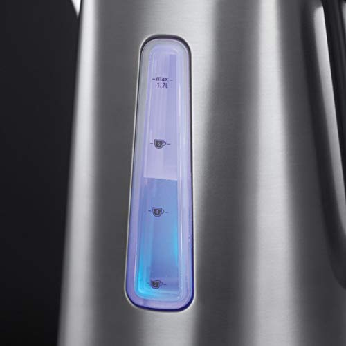 Russell Hobbs Luna Moonlight - Hervidor de Agua Eléctrico (2400 W, 1,7l, Acero Inox, Gris Plateado) - ref. 23211-70