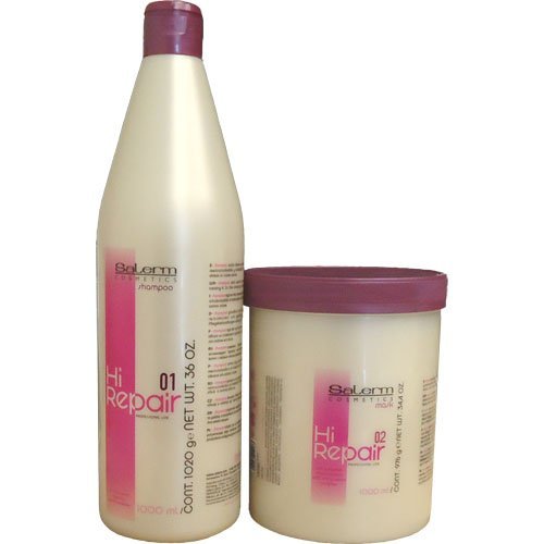 'salerm Hi Repair Champú 36oz + Hi Repair Mask 34.4oz "Combo Set by salerm Cosmetics