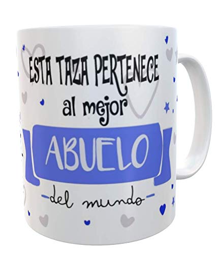 SAQUITOMAGICO Esta Taza Pertenece al Mejor. Abuelo del Mundo!!!!.-Taza Regalo para Esa Persona Especial Que Tanto Quieres (Abuelo)