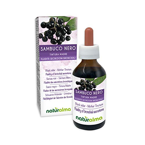 Saúco negro (Sambucus nigra) flores y frutos Tintura Madre sin alcohol Naturalma | Extracto líquido gotas 100 ml | Complemento alimenticio | Vegano