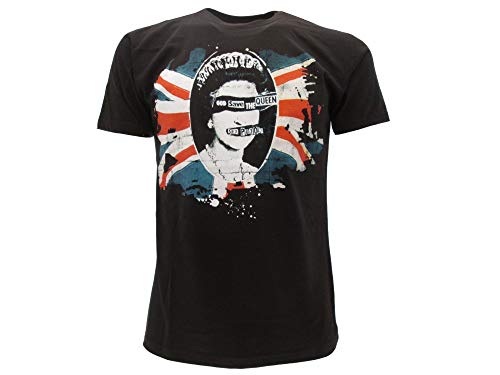 Sex Pistols Camiseta God Save The Queen T-Shirt Música Rock - Oficial (Large)