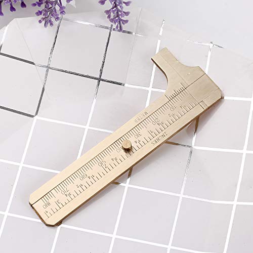 Shuxy Calibrador Retro Vernier Aleación de Cobre Mini Pinza de Bolsillo Deslizante de Latón Metal Doble Escala para Medir Piedras Preciosas y Componentes Joyería Alambre Abalorio 80 mm /3.15"