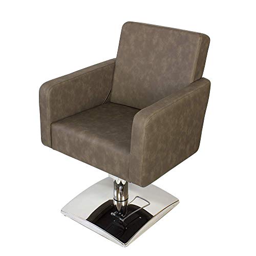 SILLÓN DE PELUQUERÍA IRIS (MARRON GRISACEO 80 PVC)