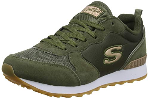 Skechers Women's RETROS-OG 85-GOLDN GURL Trainers, Verde (Olive Suede/Nylon/Mesh/Rose Gold Trim Old), 3.5 UK (36.5 EU)