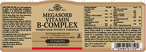 Solgar Megasorb Vitamina B-Complex Comprimidos - Envase de 50