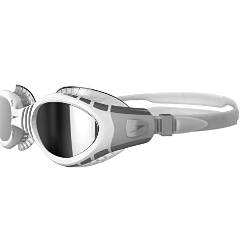 Speedo Futura Biofuse Mirror Flexiseal Goggle Swimming, Unisex-Adult, Cool Grey/White/Silver, One Size