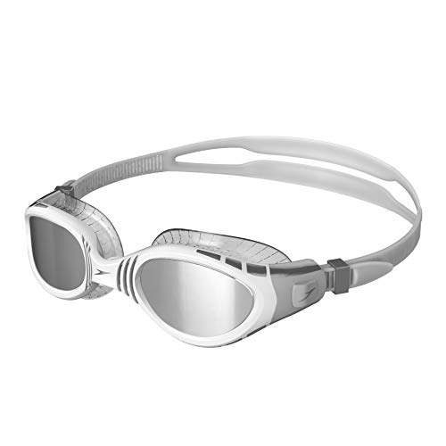 Speedo Futura Biofuse Mirror Flexiseal Goggle Swimming, Unisex-Adult, Cool Grey/White/Silver, One Size