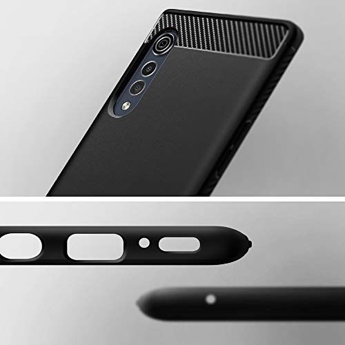 Spigen Funda Rugged Armor Compatible con LG Velvet, Absorción de Choque Resistente y diseño de Fibra de Carbono - Negro Mate