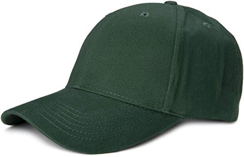 styleBREAKER Gorra clásica de 6 Paneles con Superficie cepillada, Gorra de béisbol, Ajustable, Unisex 04023018, Color:Verde Oscuro