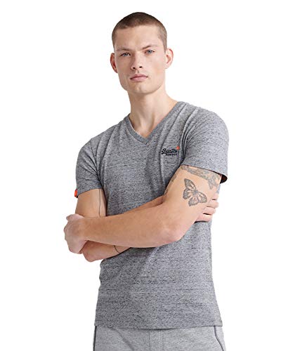 Superdry O L Vintage Emb S/s Vee tee Camiseta de Tirantes, Gris (Flint Steel Grit A3z), M para Hombre