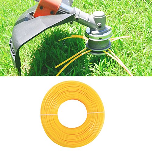 SurePromise One Stop Solution for Sourcing 2,4mm x 100m Pentáeono Recortadora Línea de Nilón Trimmer Line para Desbrozadora Cortadora de Hierba Tijeras de Hierba Sierra Color Amarrillo