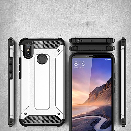 TANYO Compatible con Xiaomi Mi MAX 3 Heavy-Duty Anti-Caída Phone Case, Extraíble 2 en 1 a Prueba de Golpes Robusto y Durable Fashion Ultra-Thin Funda Protectora Oro Rosa.