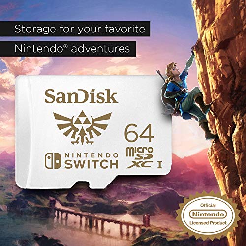 Tarjeta SanDisk microSDXC UHS-I para Nintendo Switch 64GB, Producto con Licencia de Nintendo