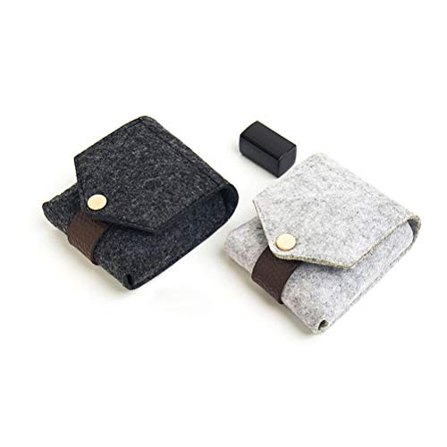 TENDYCOCO Mini Estuche portátil para pintalabios con botón Cuadrado a presión de Espejo (Gris Oscuro)