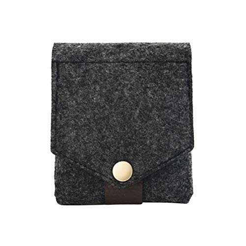 TENDYCOCO Mini Estuche portátil para pintalabios con botón Cuadrado a presión de Espejo (Gris Oscuro)