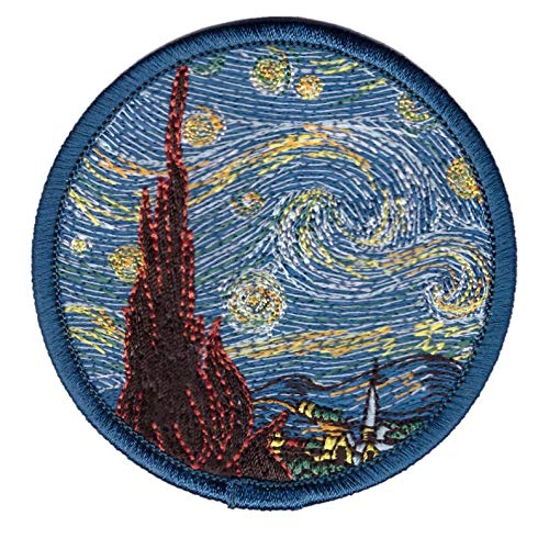 Titan One Europe - Van Gogh De Sterrennacht Starry Night Painting French Modern Art La Noche Estrellada Parche Bordado Termoadhesivo