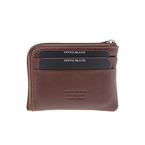 Titto Bluni Monedero Tarjetero para Hombre en Piel Talla: U Color: Marron