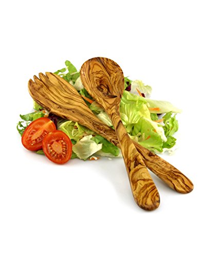 treevoli 'Cubiertos para ensalada Belvedere Madera de Olivo, 30 cm