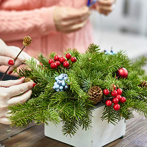 TUPARKA 150 Pcs Christmas Holly Berries Bayas Artificiales para Guirnaldas de Navidad Decoraciones Guirnalda Fabricación de Suministros Decoración de la Fiesta de Navidad