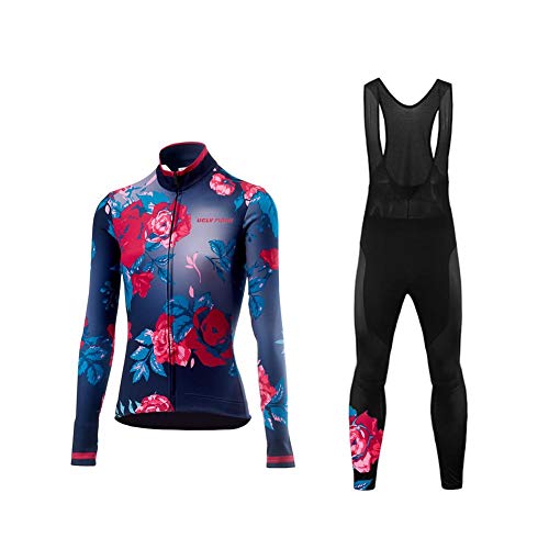 Uglyfrog Bike Wear Maillot de Ciclismo/Mujer Mangas Largas Bodies Ropa para Bicicleta 3D Cojín Conjunto Bici de Montaña Chaqueta+Pantalones Culote de Ciclista Largo Transpirable para Otoño, XS-6XL