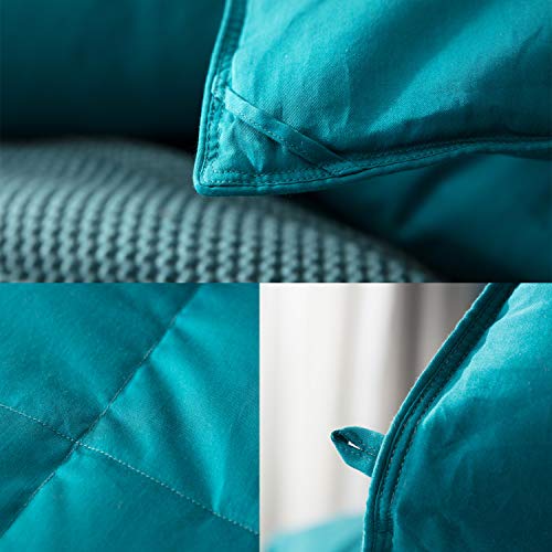 UMI. Essentials - Edredón nórdico de Pluma y plumón de Ganso Turquesa con Funda 100% algodón Impermeable para Todo el año, Oeko-Tex Standard 100 (135 x 200 cm, 650 g