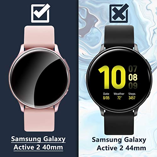 UniqueMe [5 Pack] Protector de Pantalla para Samsung Galaxy Watch Active 2 40mm, [Flexible] Película Transparente de Burbuja de TPU Huella Digital Disponible Suave