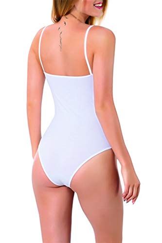 UnsichtBra Pack de 2 Bodys para Mujer (2 x Blanco, L-XL)