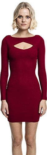 Urban Classics Ladies Cut out Dress Vestido, Rojo (Burgundy 606), M para Mujer