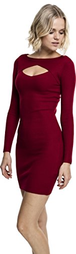 Urban Classics Ladies Cut out Dress Vestido, Rojo (Burgundy 606), M para Mujer