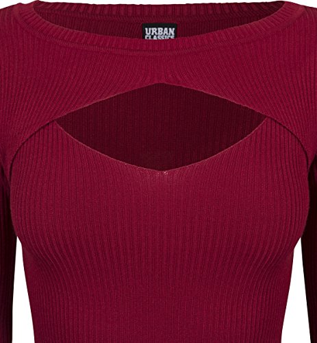 Urban Classics Ladies Cut out Dress Vestido, Rojo (Burgundy 606), M para Mujer