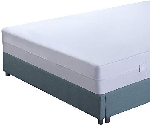 Utopia Bedding Funda de colchón Impermeable con Cremallera - Altura del colchón 15-25 cm - Protección contra líquidos, Insectos y ácaros del Polvo (160 x 200 cm)