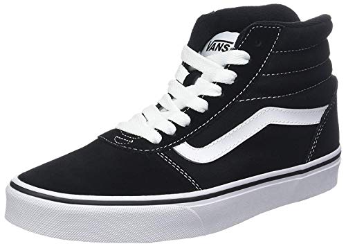 Vans Ward Hi Hombre, Zapatillas Altas, Negro (Suede/Canvas) Black/White C4R, 42 EU