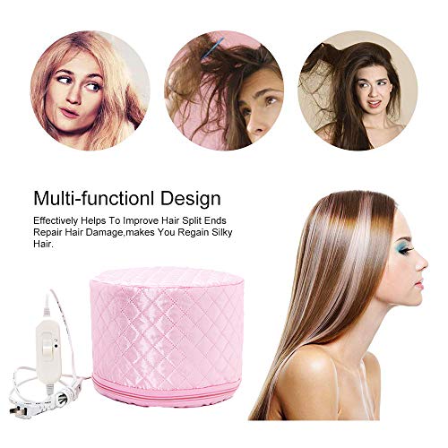 Vaporizador para el cabello Gorro para el cuidado del cabello Gorro para SPA Tratamiento térmico de vapor Belleza Sombrero de alimentación con 2 modos de control de temperatura