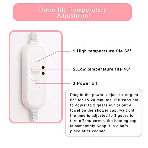 Vaporizador para el cabello Gorro para el cuidado del cabello Gorro para SPA Tratamiento térmico de vapor Belleza Sombrero de alimentación con 2 modos de control de temperatura