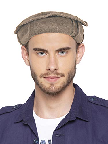 Vastraa Fusion - Gorra de lana afghan Pakol para hombre y mujer - Marrón - talla única