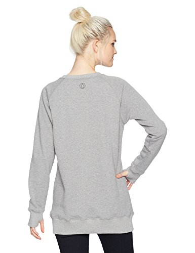 Volcom 6MILE Pullover Butter Heather Fleece Crew Chaqueta Ligera de algodón, Gris, S para Mujer