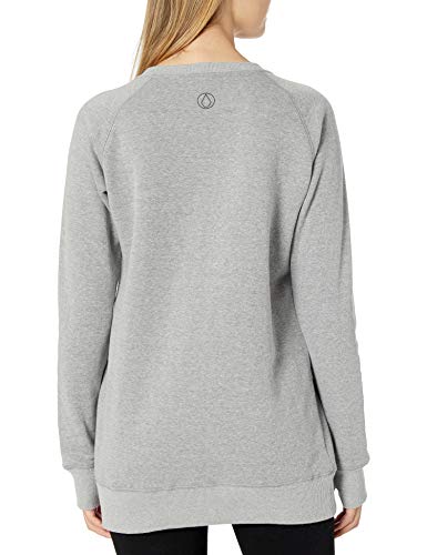 Volcom 6MILE Pullover Butter Heather Fleece Crew Chaqueta Ligera de algodón, Gris, S para Mujer