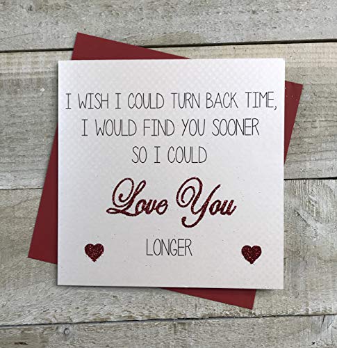 White Cotton Cards Blanco Tarjetas de algodón Rango de LS2 Love Stories I Wish I Could Turn Back Time, ya se podría Encontrar Usted Antes de Forma I Love You Me 'Hecha A Mano Tarjeta