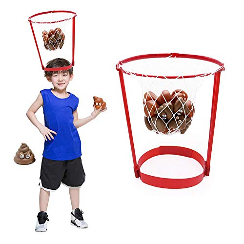 winnerruby Head Hoop Basketball Party Game para niños y Adultos Hilarante Crazy Funny Poop Emoji Throw Games Lanzar Juguetes de Caca para Padres e Hijos Deportes Fiesta Entretenimiento