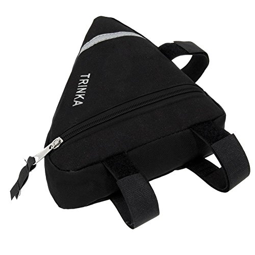 Wommty Bike Triangle Vélo Avant de Vélo Tube Cadre Pouch Sac de Selle avec Bande Réfléchissante, Noir