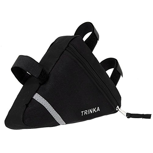 Wommty Bike Triangle Vélo Avant de Vélo Tube Cadre Pouch Sac de Selle avec Bande Réfléchissante, Noir