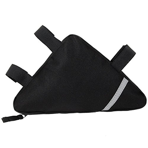 Wommty Bike Triangle Vélo Avant de Vélo Tube Cadre Pouch Sac de Selle avec Bande Réfléchissante, Noir