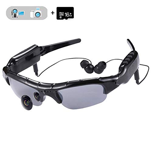 WOTUMEO Multifuncionales Gafas De Sol MP3 Mini DV DVR De La Cámara De Vídeo Espía De Los Vidrios De La Cámara Espía De Los Vidrios De Conducción + 8 GB Tarjeta Memoria