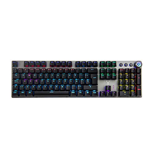 Woxter Stinger RX 1000 Kr - Teclado Gaming Mecánico, Estructura de Aluminio, Micro Switch, Retroiluminado, Anti-Ghosting, Cable de Nylon, Compatible PC/PS4/Fortnite/Apex Legends