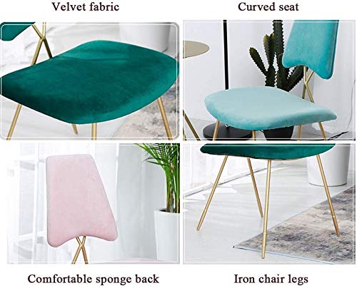 WXF Tocador Silla de Comedor, Plancha Art Velvet Tela Asiento de La Silla de Maquillaje Banco Acolchado Vestir Salón Dormitorio Cafe (Color : Pink)