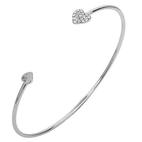 YAZILIND Elegante corazón Doble aleación de Cristal Brazalete Pulsera