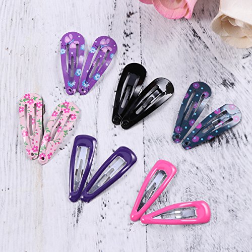 Yeahibaby 100 unids 9 sets broches de pelo a presión sin deslizamiento metal pinza de pelo Barrettes para niñas niños pequeños accesorios para el cabello de los niños (estilo mixto)