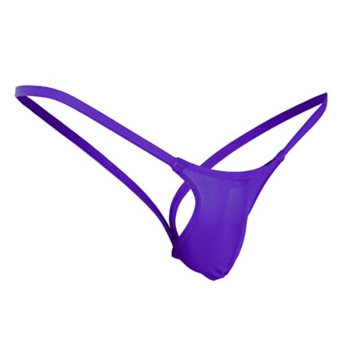 YOOJIA Hombre Sexy Jockstrap Mini Micro Tanga Ropa Interior Erótica Bikini G-String Briefs Underwear Lencería Atractiva Slips Morado X-Large