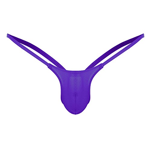 YOOJIA Hombre Sexy Jockstrap Mini Micro Tanga Ropa Interior Erótica Bikini G-String Briefs Underwear Lencería Atractiva Slips Morado X-Large