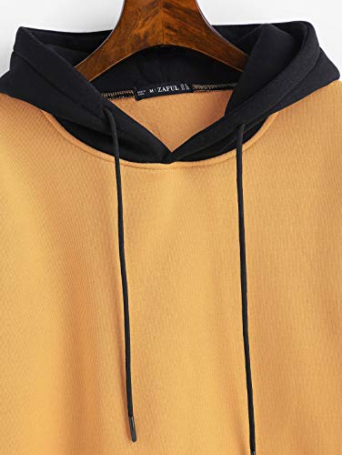 ZAFUL Sudaderas con Capucha Pullover para Mujer 2019 (Amarillo, S (EU.36))